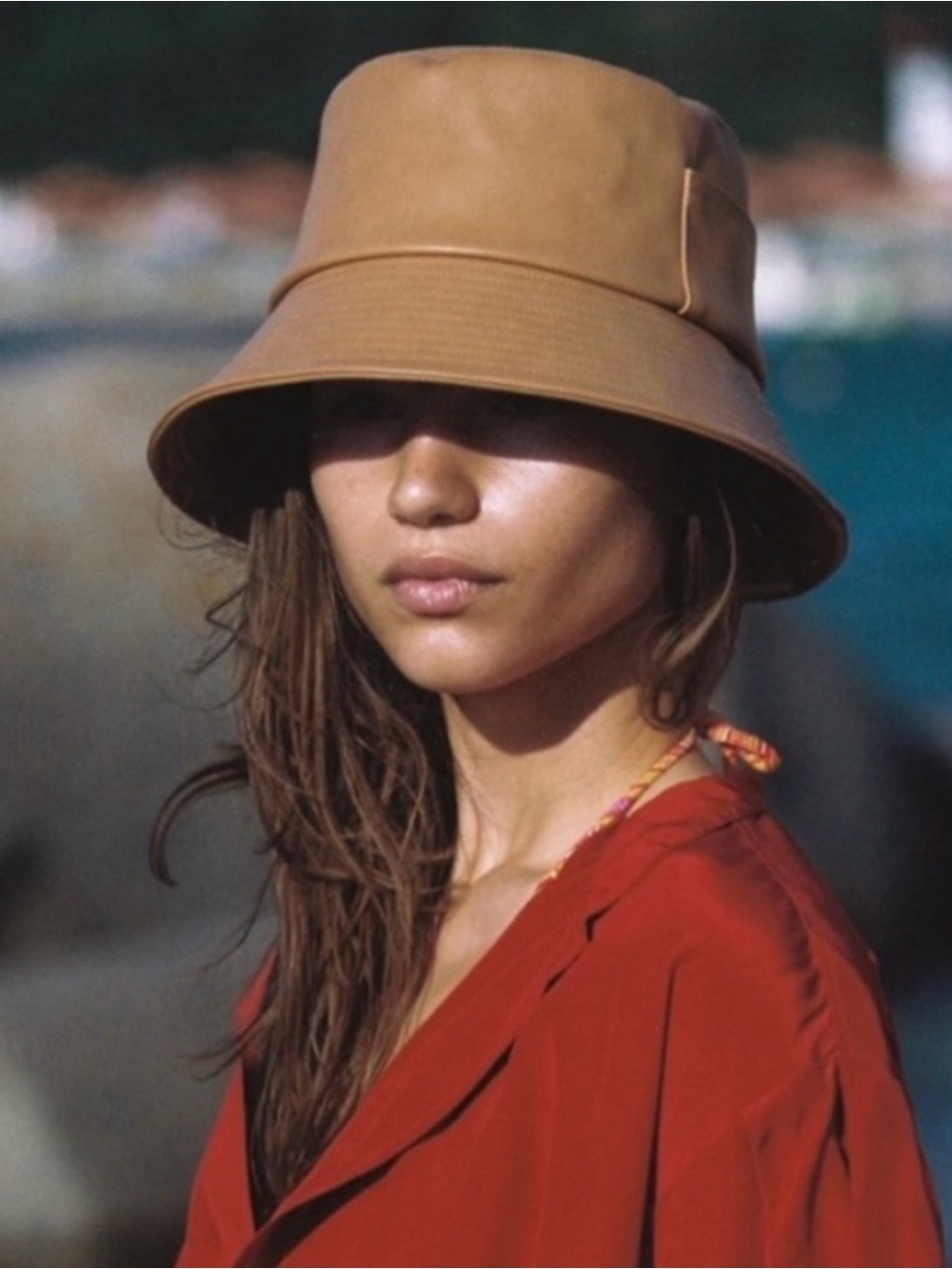 Lack Of Color Vegan Leather Bucket Hat NWT Tan/Brown  S/M (56CM)
